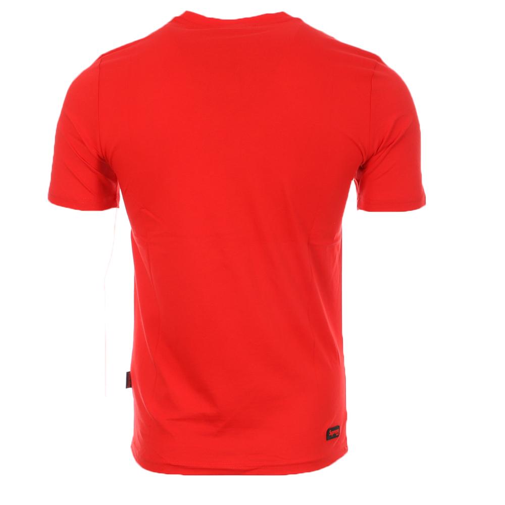 T-shirt Rouge Homme Supreme Grip Police vue 2