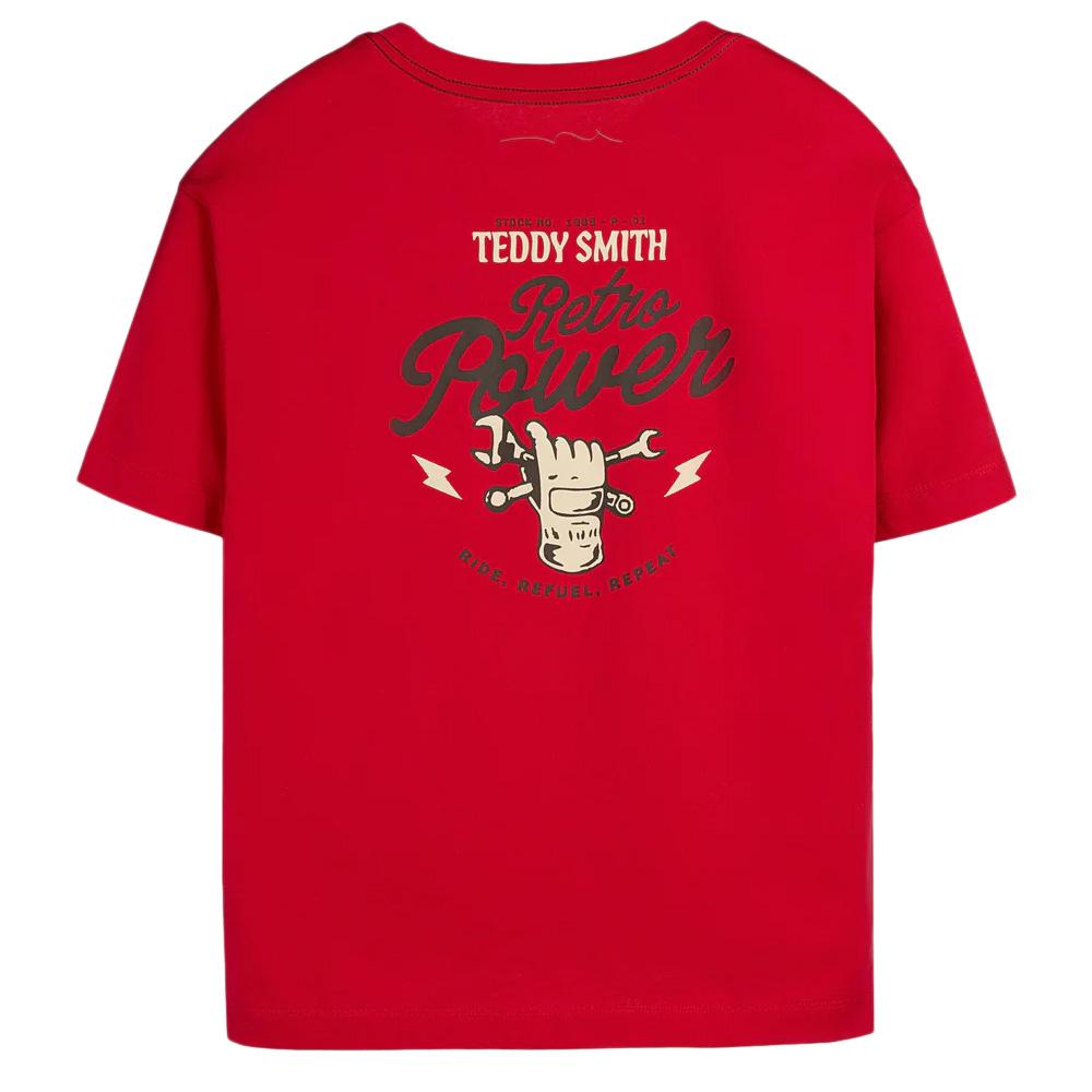 T-Shirt Rouge Garçon Teddy Smith Asha vue 2