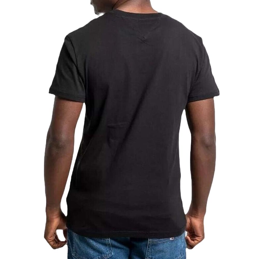 T-shirt Noir Homme Tommy Hilfiger Linear DM0DM21188 vue 2
