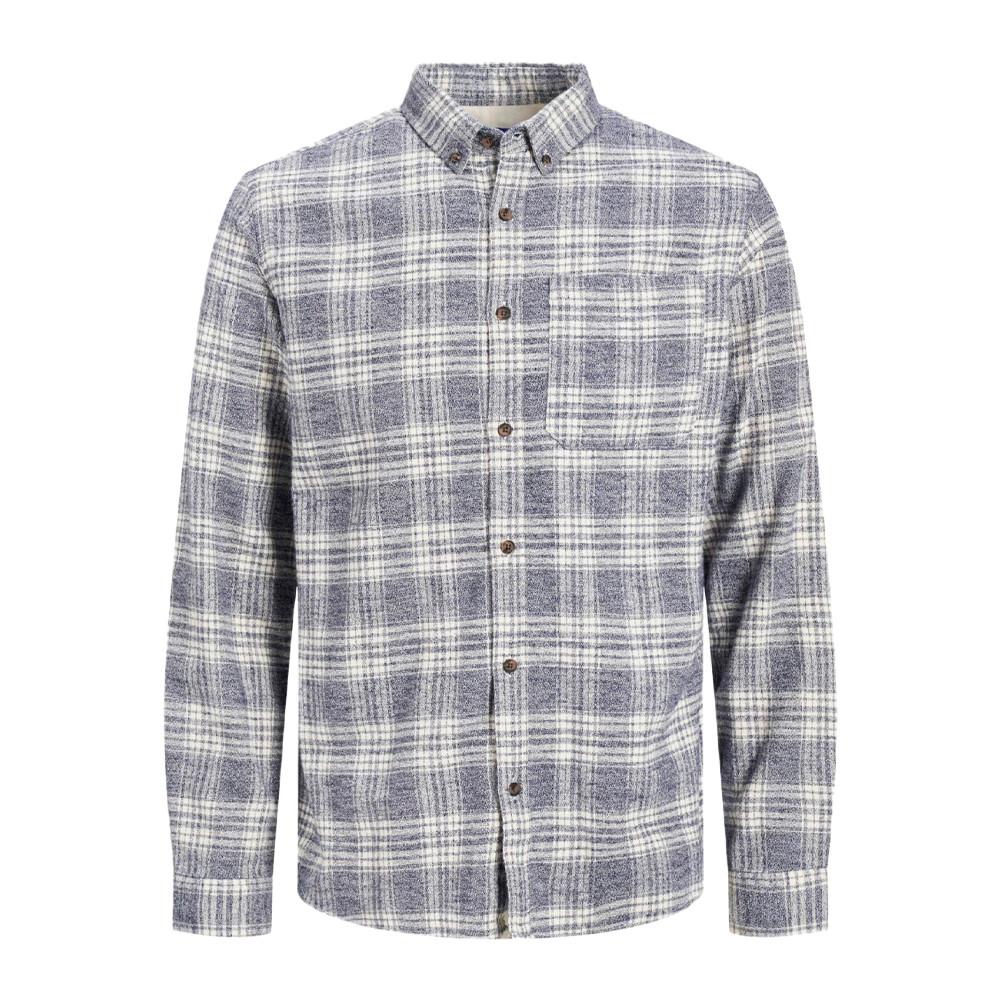 Chemise à carreaux Bleu/Gris Homme Jack & Jones Grindle pas cher