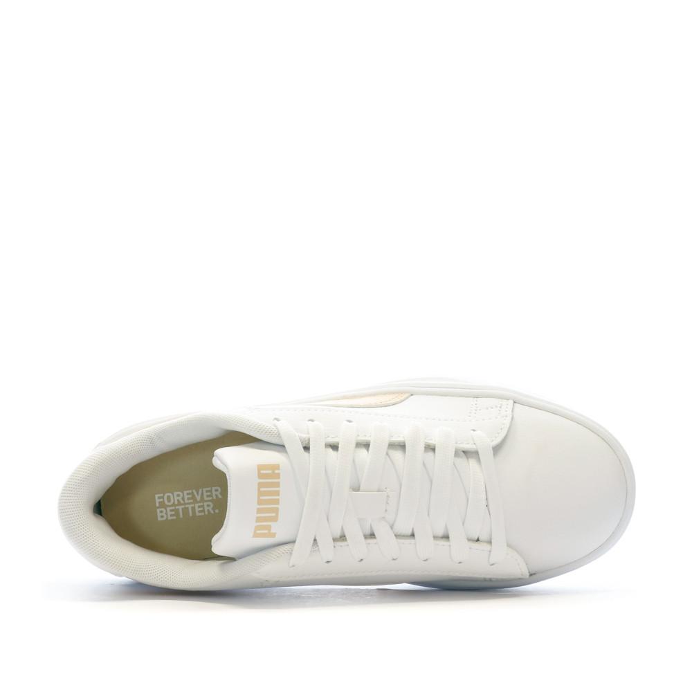Baskets Blanches/Beige Femme Puma Smash Platform V3 vue 4