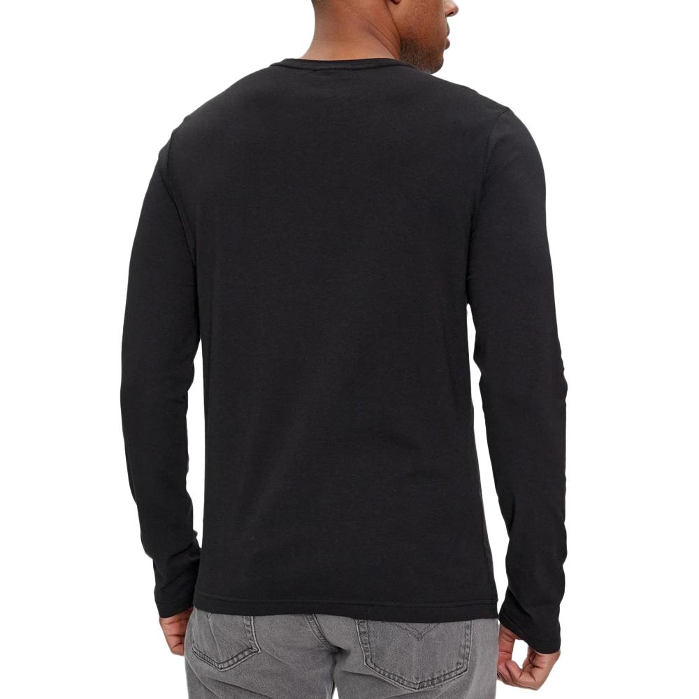 T-shirt Manches Longues Noir Homme Calvin Klein Jeans Stretch vue 2