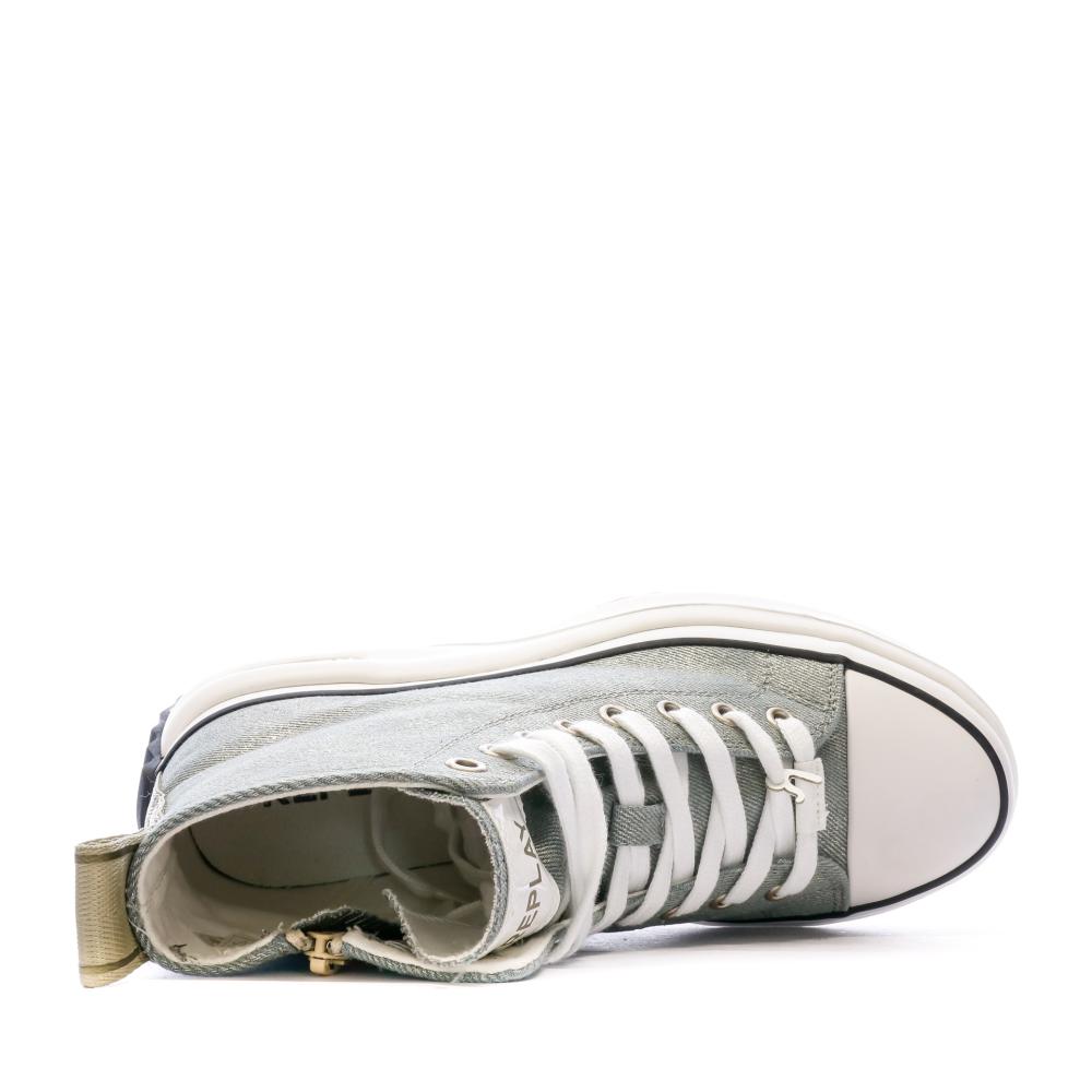 Baskets Verte/Doré Femme Replay Aqua Clean vue 4