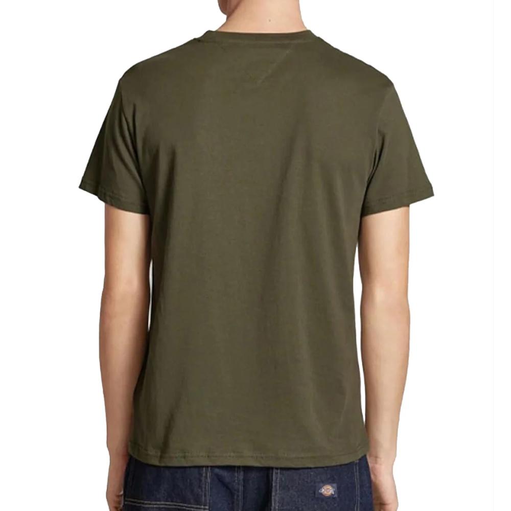 T-shirt Kaki Homme Tommy Hilfiger Linear 88 vue 2