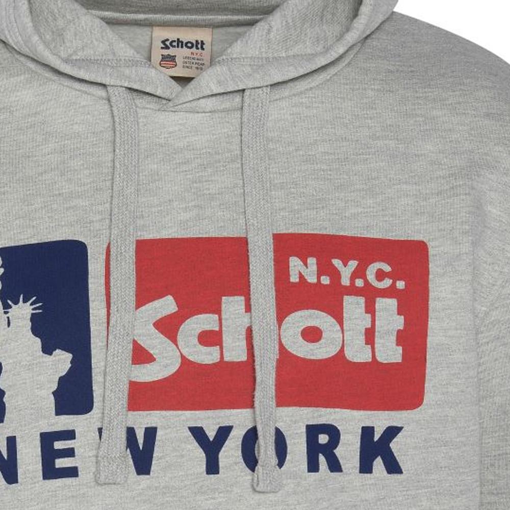 Sweat Gris Homme Schott NYC vue 2