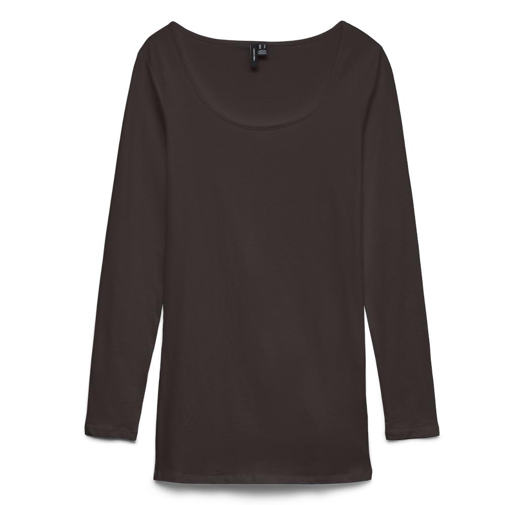 T-shirt Marron Femme Vero Moda Maxi My Ls Soft pas cher