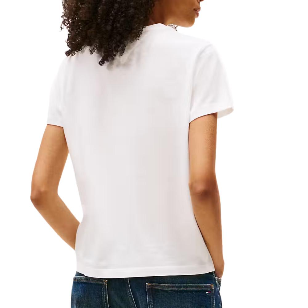 T-shirt Blanc/Jaune Femme Tommy Hilfiger Tjw Reg Essential vue 2