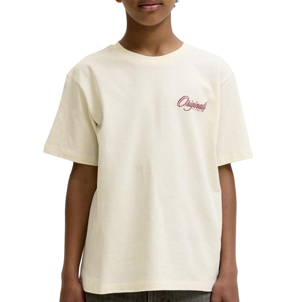 T-Shirt Beige Garçon Jack & Jones Graphic pas cher