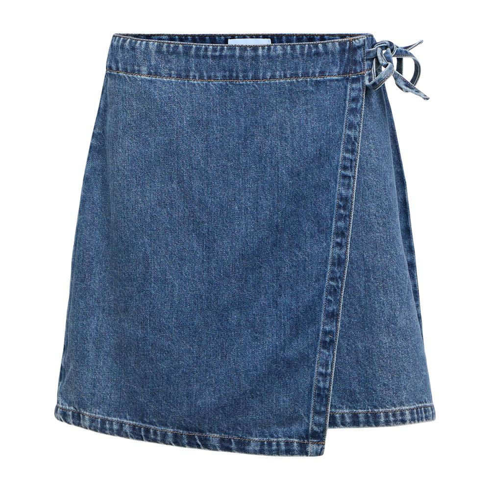 Jupe Portefeuille Denim Bleu Femme Vero Moda Wrap vue 3