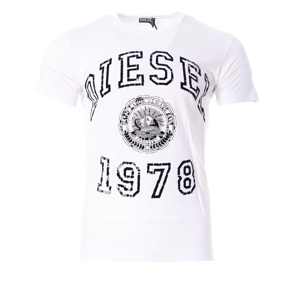 T-Shirt Blanc/Noir Homme Diesel Diegor1 pas cher