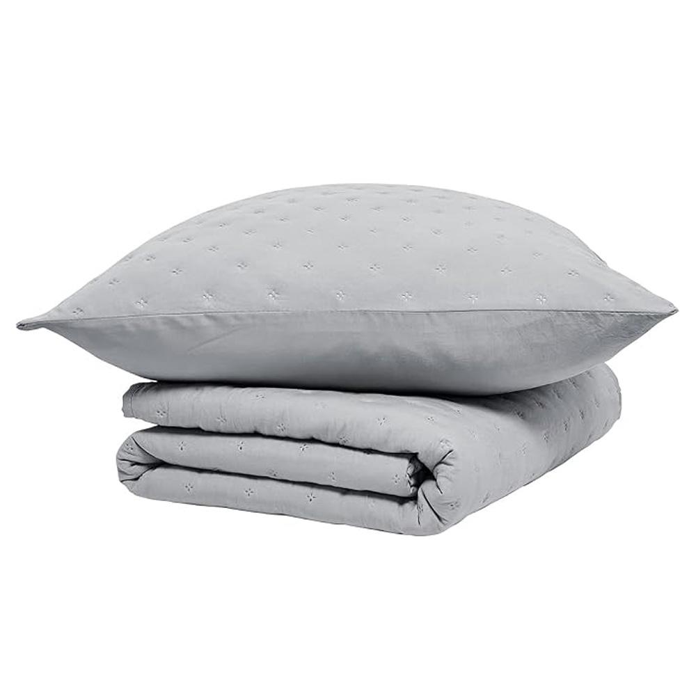 Couvre lit + 2 Taies d'oreiller Gris Today 260x240cm vue 2