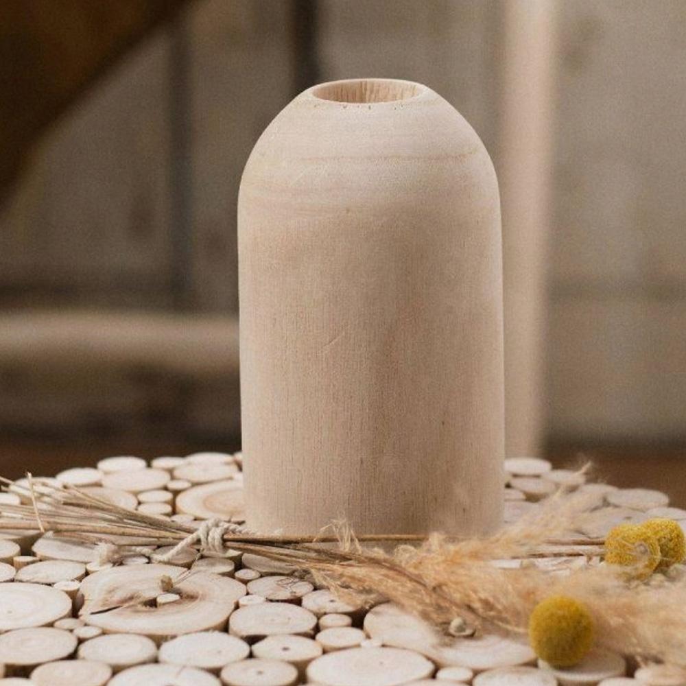Vase en bois Today Paulonia D 10.5 x H 19 cm pas cher
