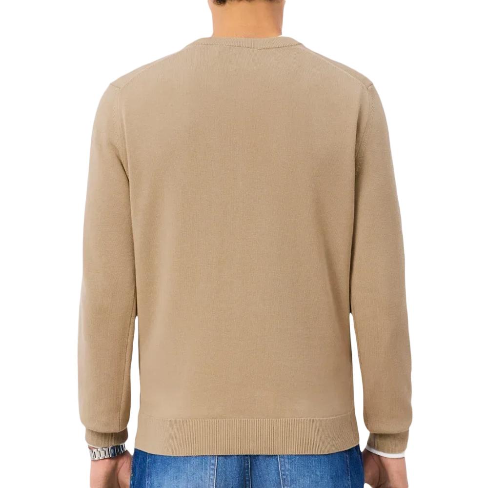 Pull Col V Beige Homme Lacoste AH1951 vue 2