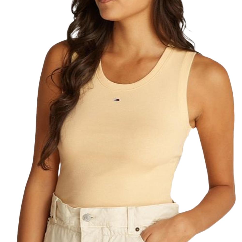 Débardeur Jaune Femme Tommy Hilfiger Essential BDS pas cher