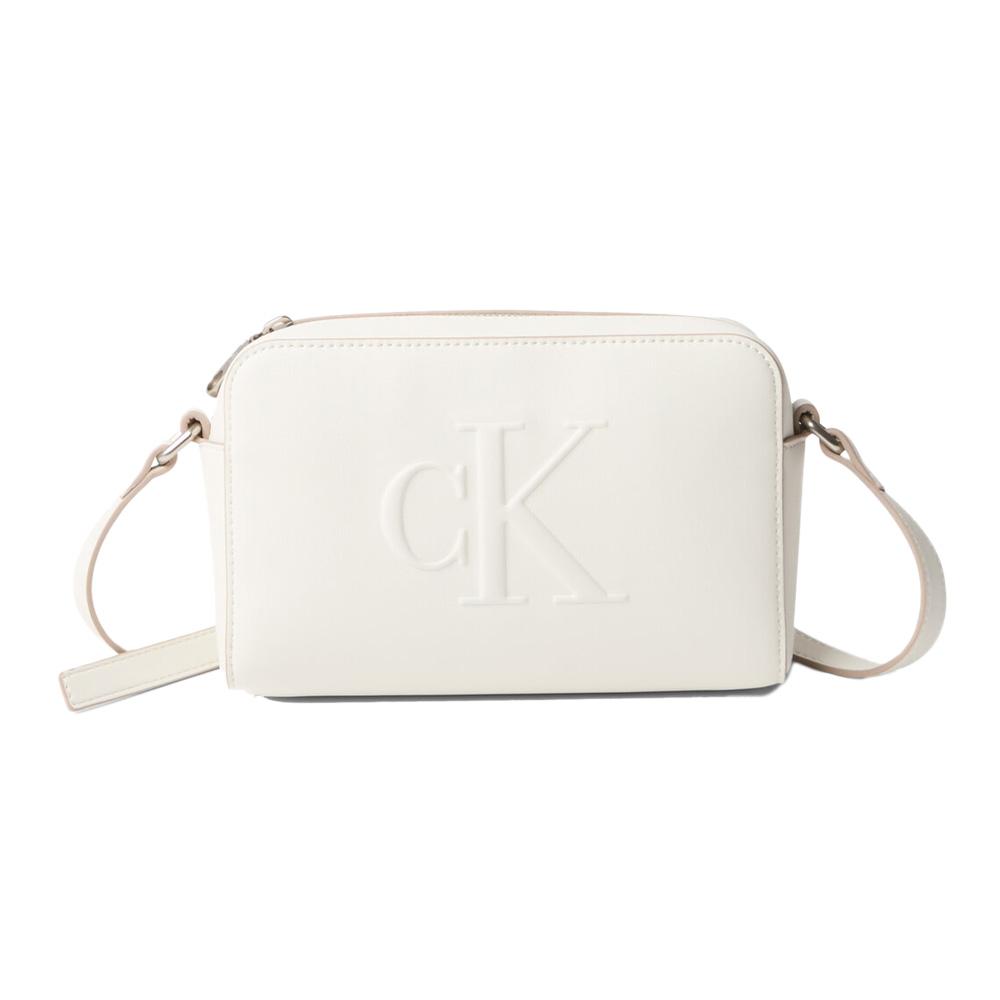 Sac bandoulière Blanc Femme Calvin Klein Jeans Sculpted Camera pas cher