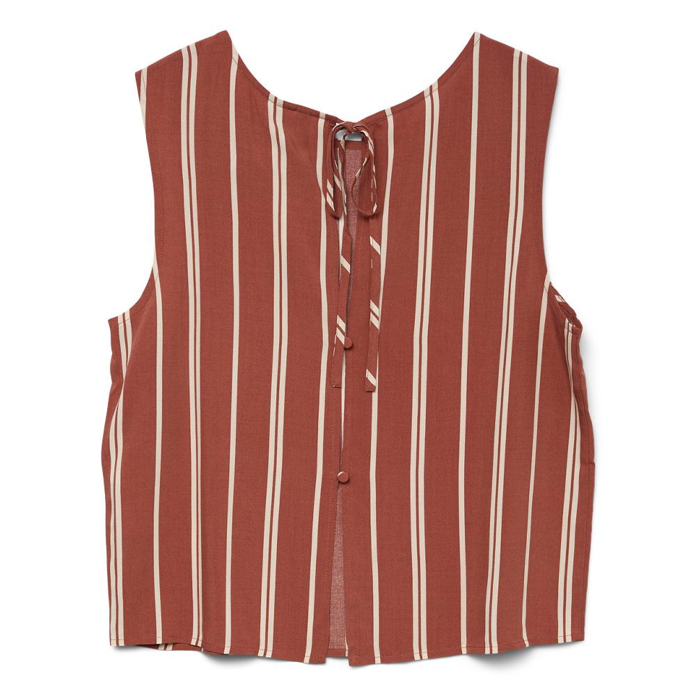 Blouse Blanc/Rouge Femme Vero Moda Christina Stripe vue 2
