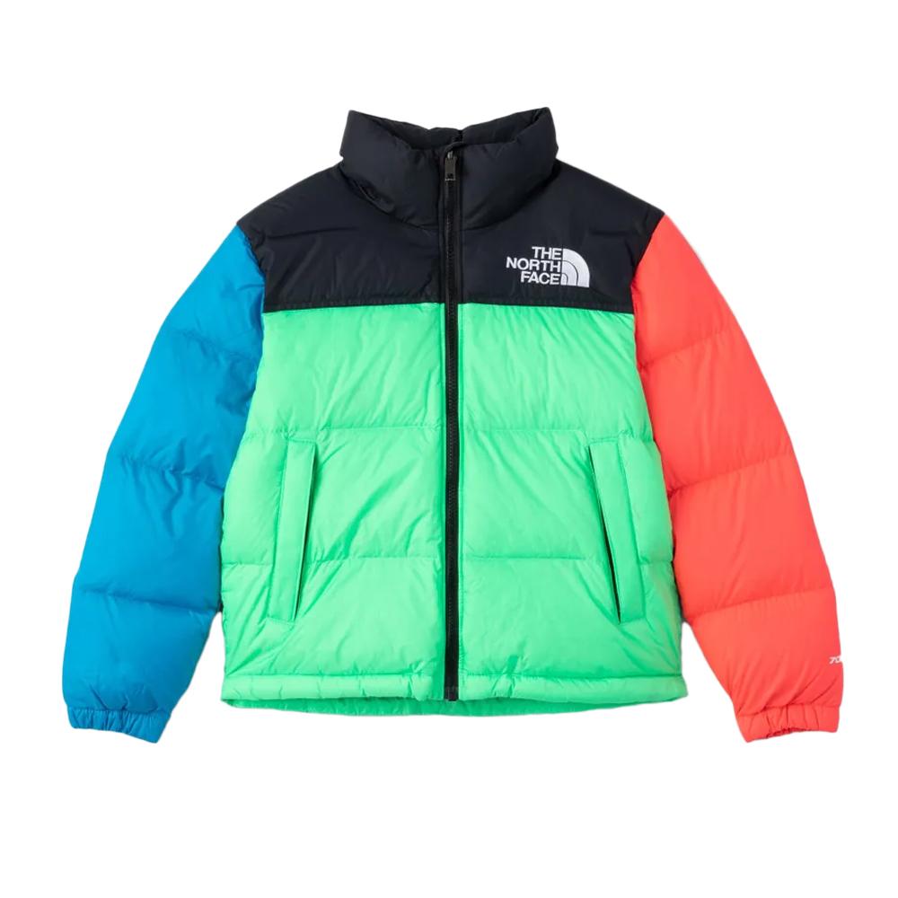 Doudoune Noir/Rose/Vert Garçon The North Face 96 Nuptse pas cher