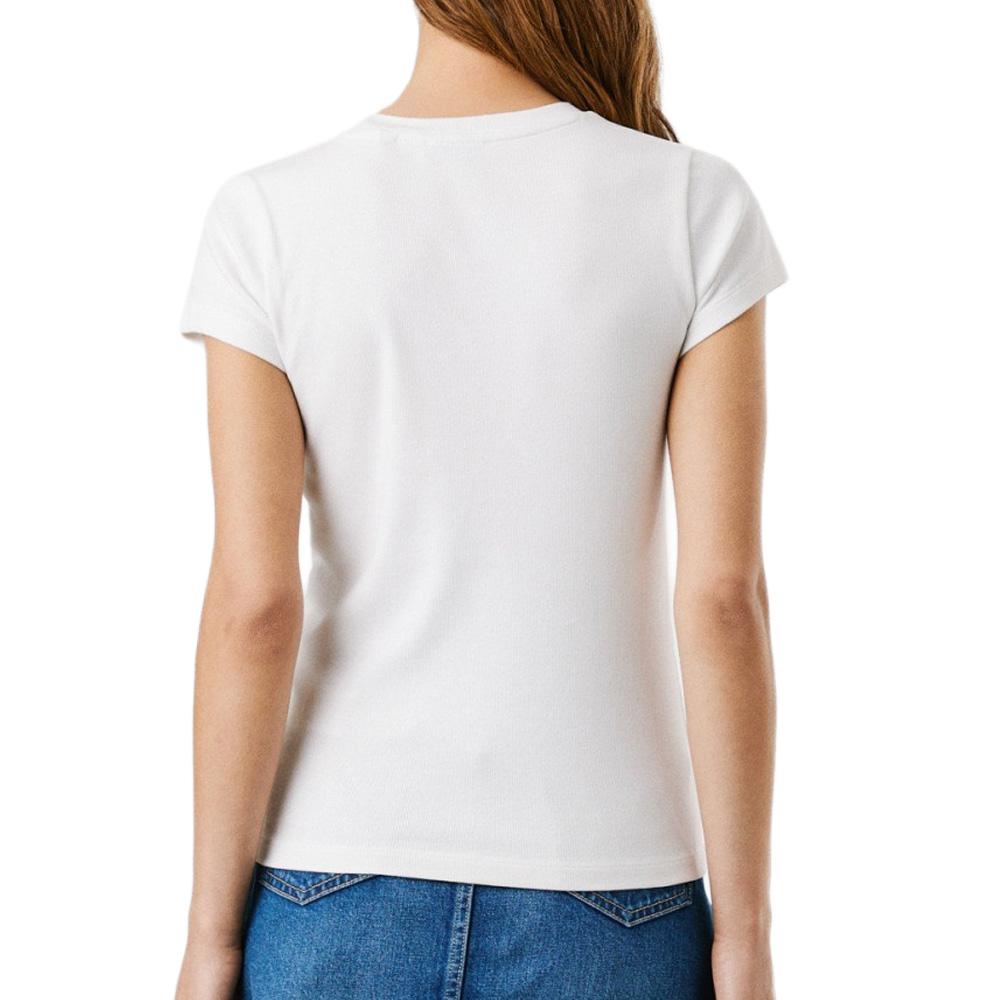 T-Shirt Blanc Femme Pepe jeans PL506037 vue 2