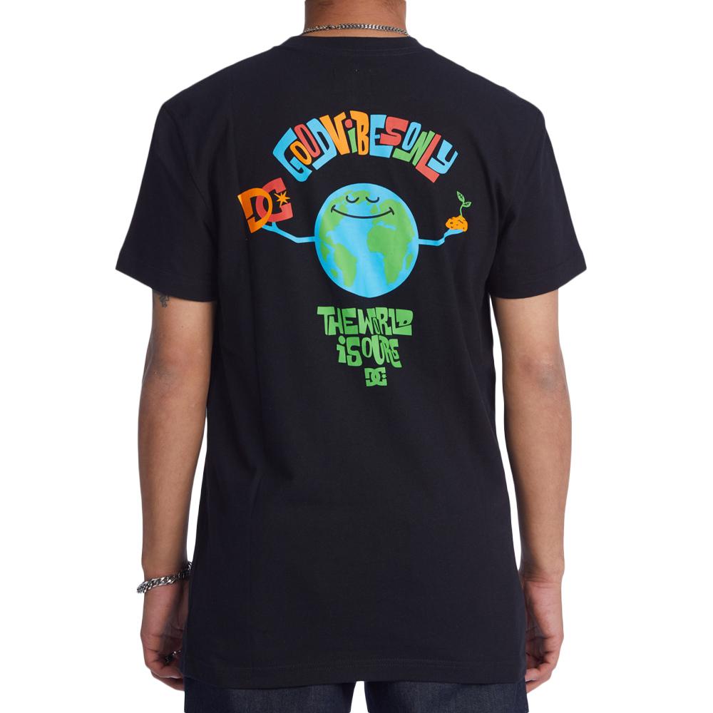 Camiseta negra para hombre de DC Shoes «Our World» ver 2