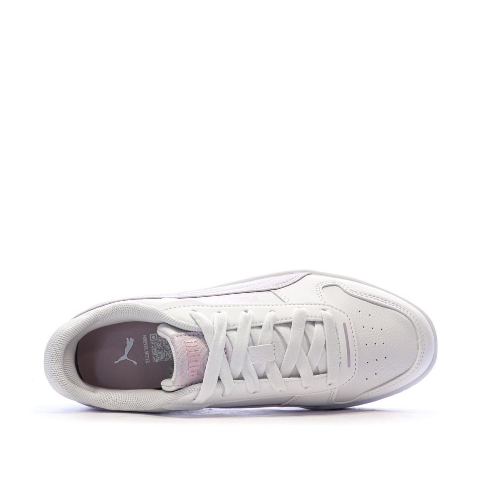 Baskets Blanc/Rose Fille Puma Carina Street Beach vue 4