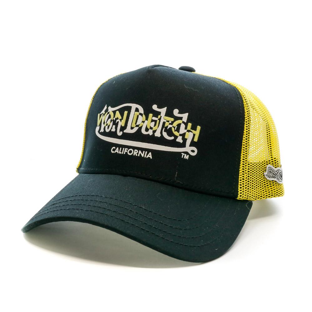 Casquette Noir/Jaune Homme Von Dutch Twin Logo Black pas cher