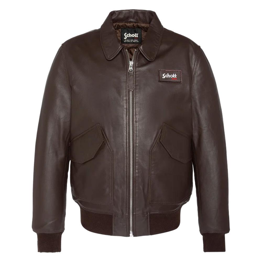 Blouson cuir Marron Homme Schott LCJET pas cher