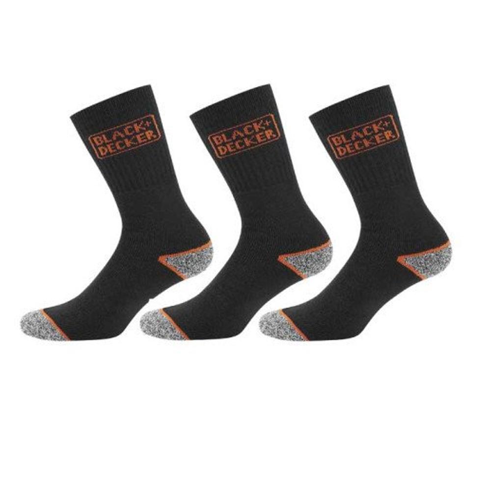 x3 Paires de chaussettes Noires/orange Homme Black & Deckers Plugin vue 2