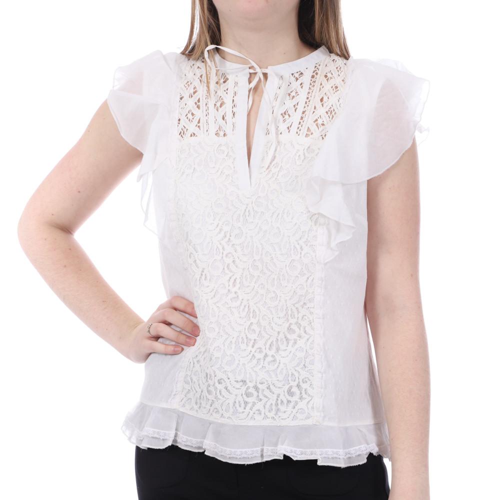 Blouse Écru à Dentelle Femme French Connection Dayton pas cher
