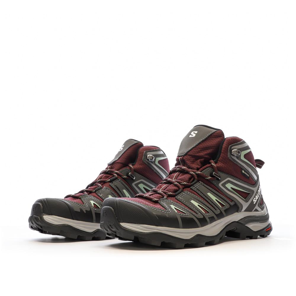 Chaussures de randonnée Grise/Bordeaux Femme Salomon Pioneer vue 6
