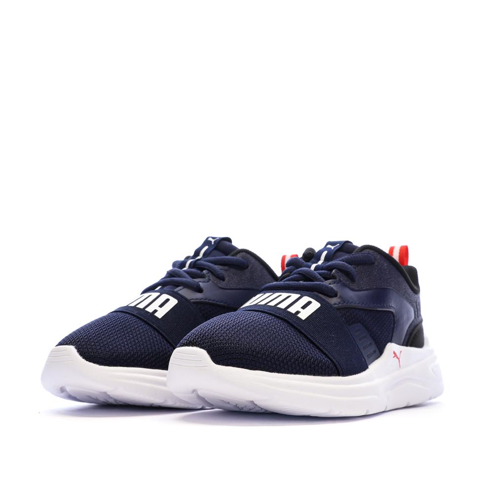 Puma Soft Wired 2 Sneaker für Jungen in Marineblau/Weiß/Rosa Ansicht 6