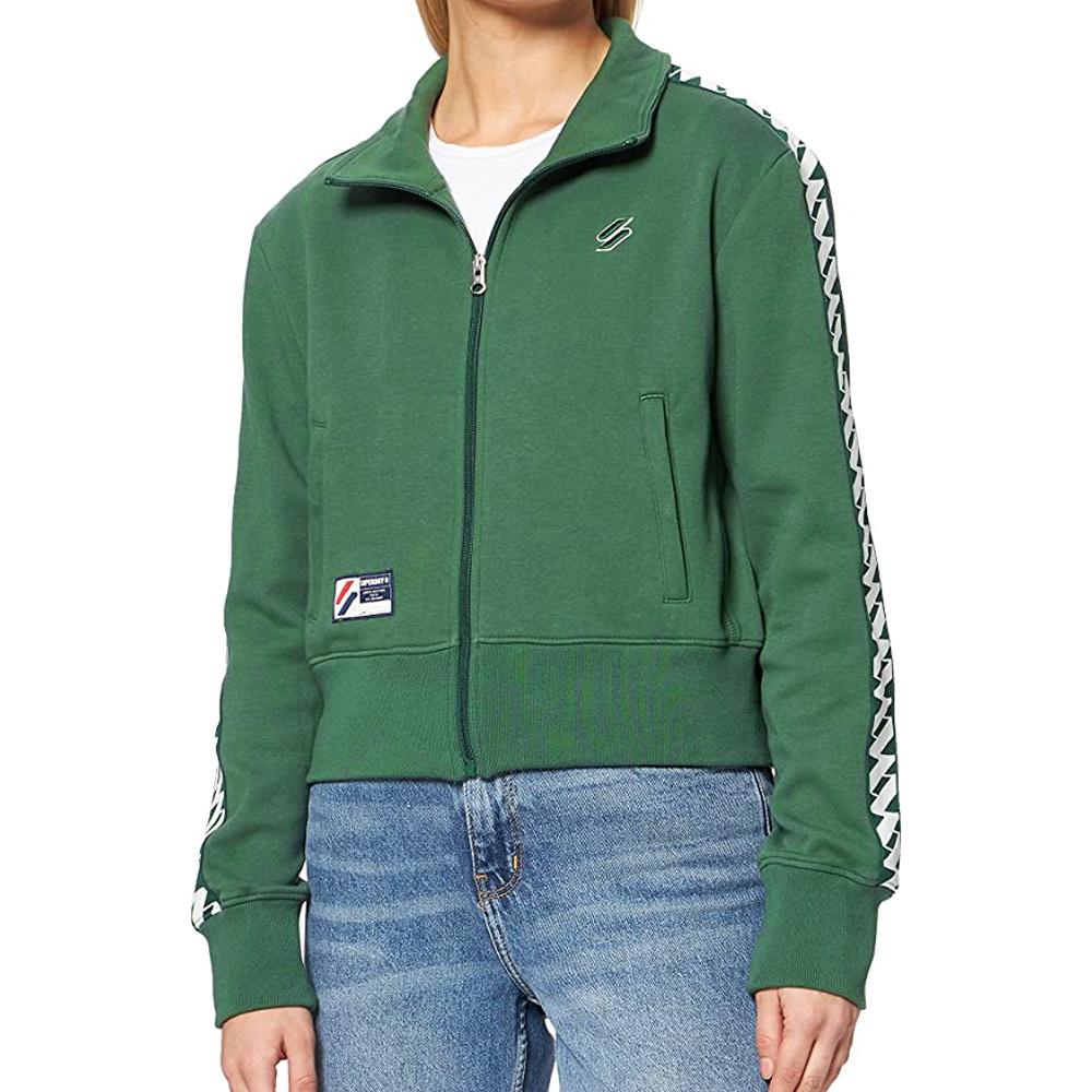 Veste de Survêtement Verte Femme Superdry Code Tape pas cher