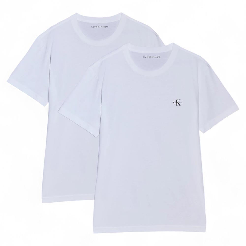 Lot de 2 T-shirts Blanc Homme Calvin Klein Monologo vue 2