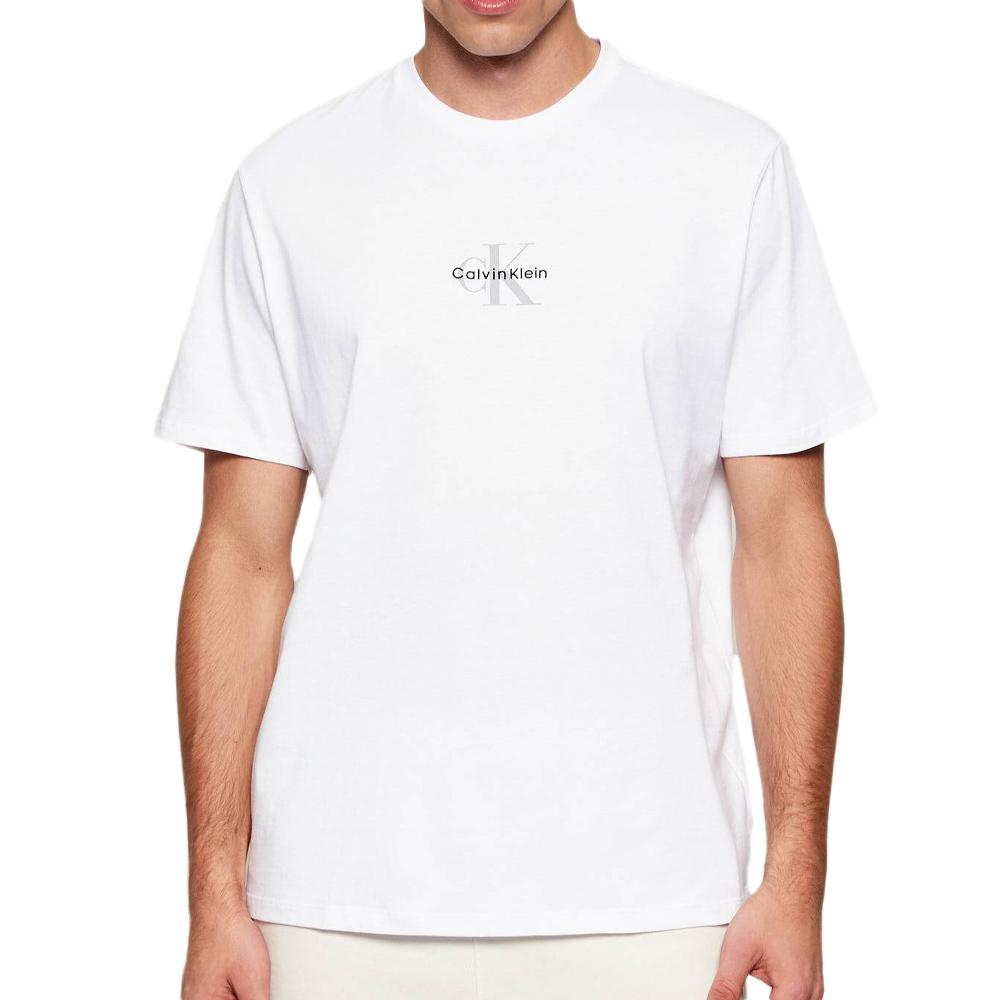 T-Shirt Blanc Homme Calvin Klein Jeans Micros pas cher