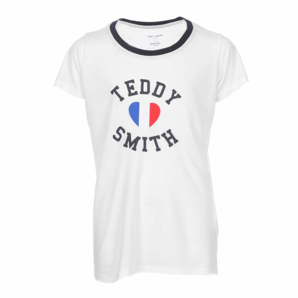 T-shirt blanc fille Teddy Smith Twelvo pas cher