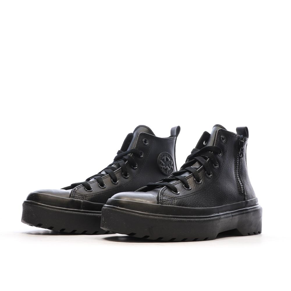 Baskets Noires Femme Converse All Star Lugged Lift Platform Leather vue 6