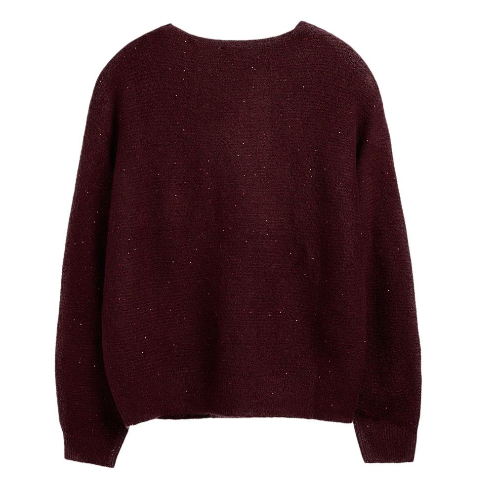 Pull Bordeaux Femme Teddy Smith Keith vue 2
