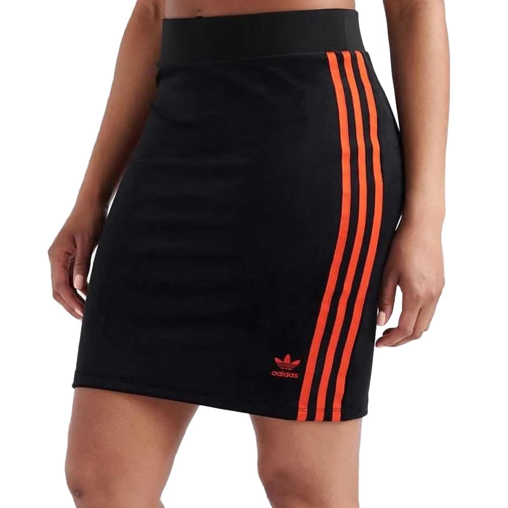 Jupe velours noir femme Adidas VDAY pas cher