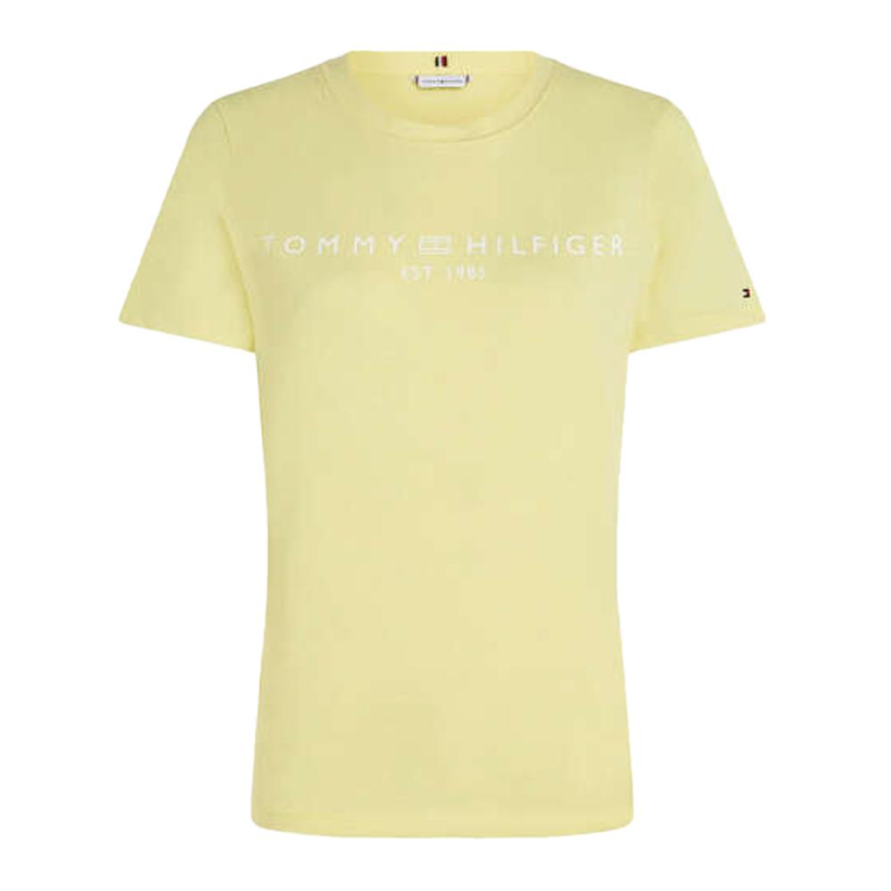 T-shirt Jaune Femme Tommy Hilfiger Reg Corp pas cher
