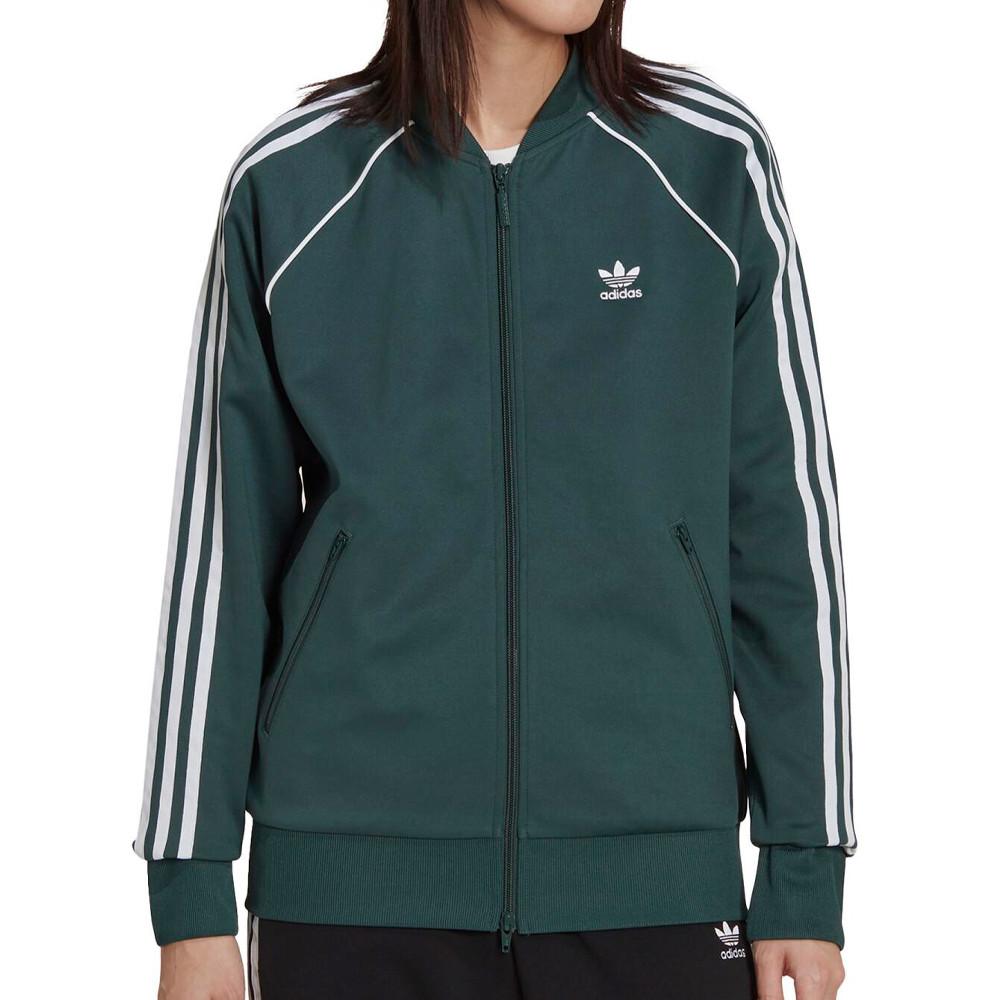 Veste de survêtement Verte Femme Adidas Tracktop pas cher