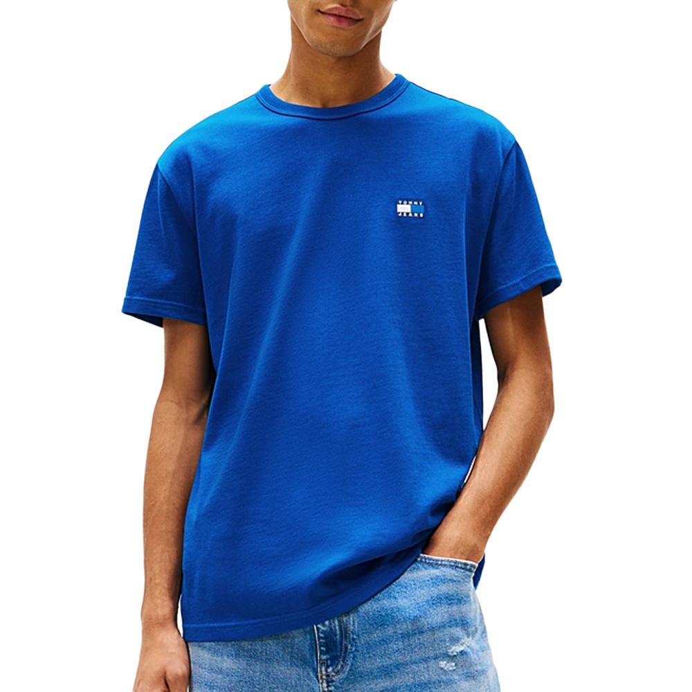 T-shirt Bleu Homme Tommy Jeans Reg Badge DM0DM20322 pas cher