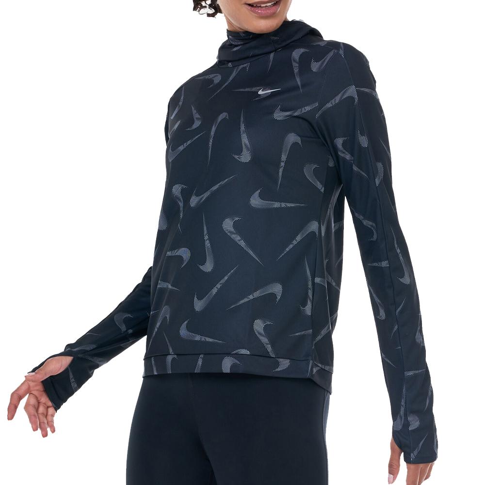 Sweat à Capuche de Sport Noir/Gris Femme Nike Pacer Hooded pas cher