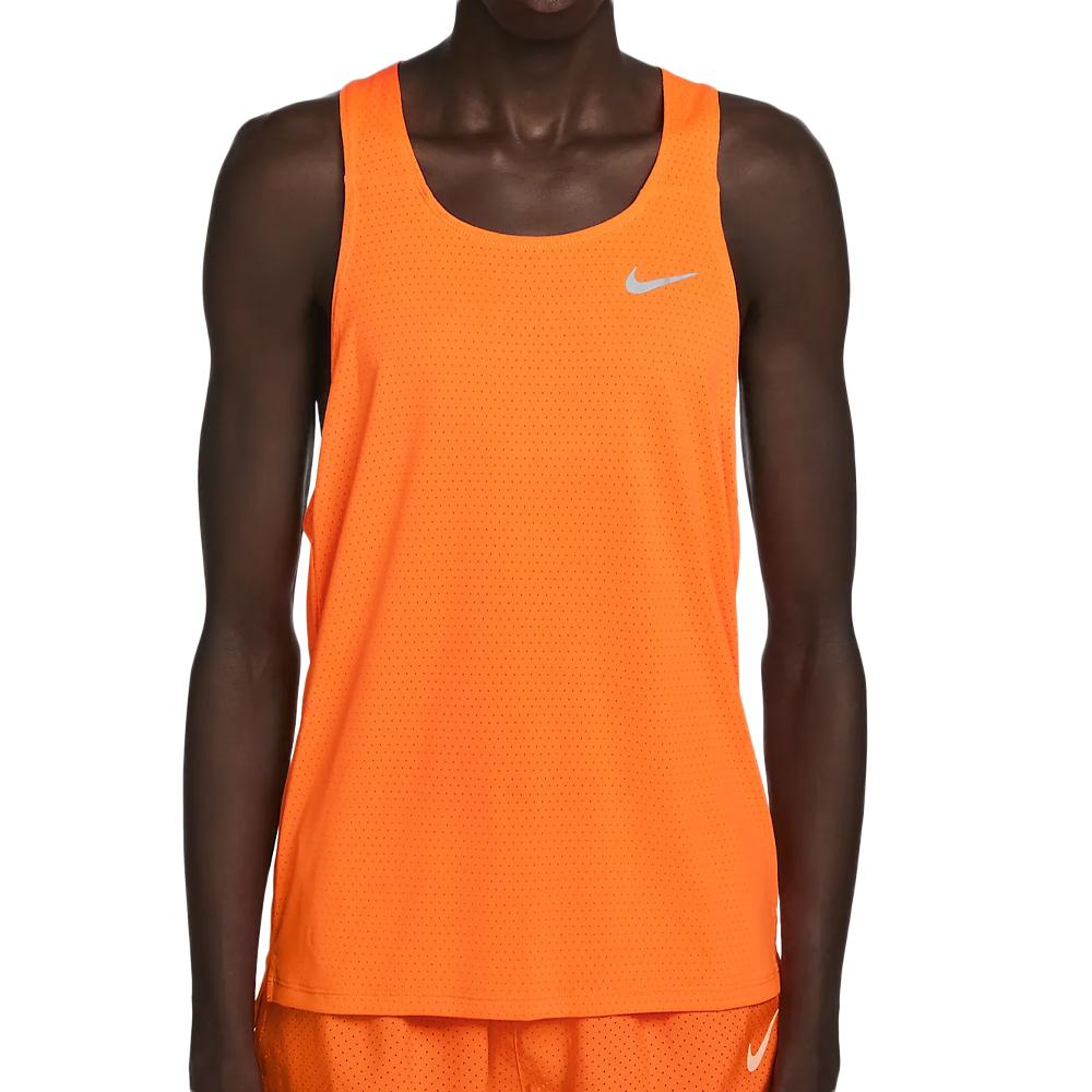 Débardeur de Sport Orange Fluo Homme Nike Fast Singlet pas cher