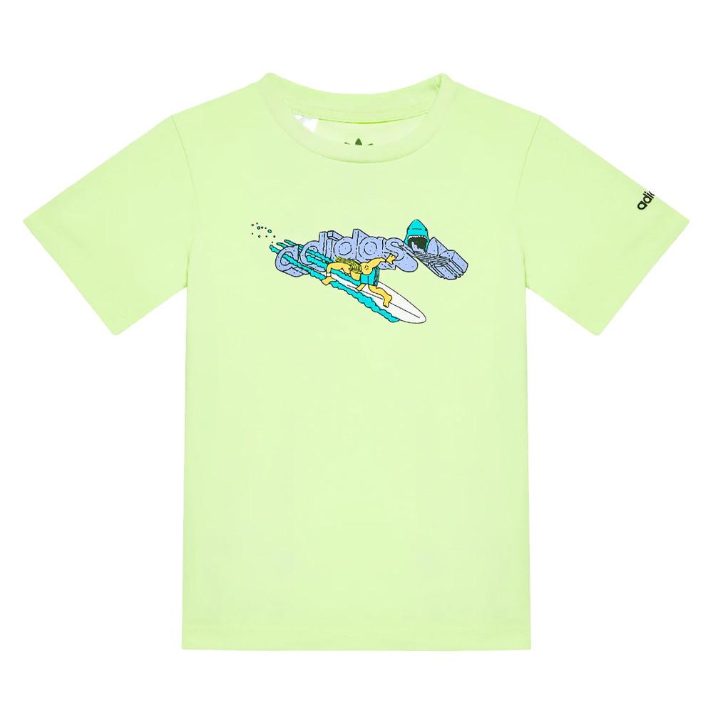 T-shirt Vert Garçon Adidas Stoked pas cher