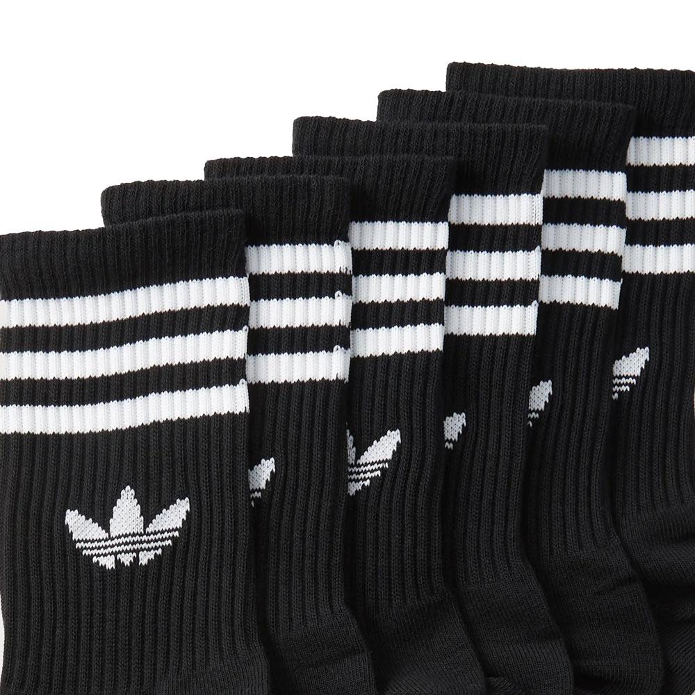 x3 Pares de calcetines negros para hombre Adidas Crew Sock ver 2