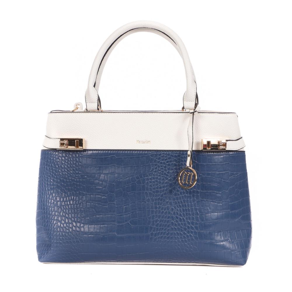 Sac à main Bleu/Blanc Femme ManoukianSpacy pas cher