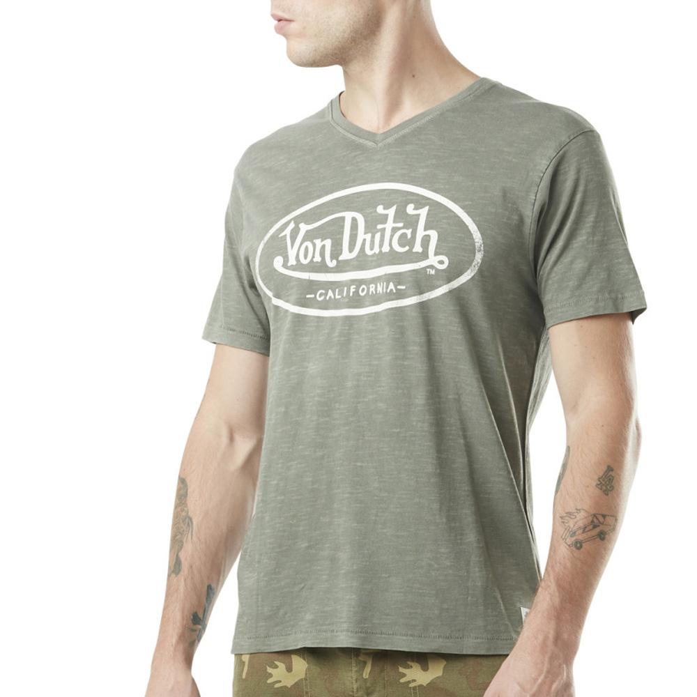 T-shirt Kaki/Beige Homme Von Dutch TYRON pas cher