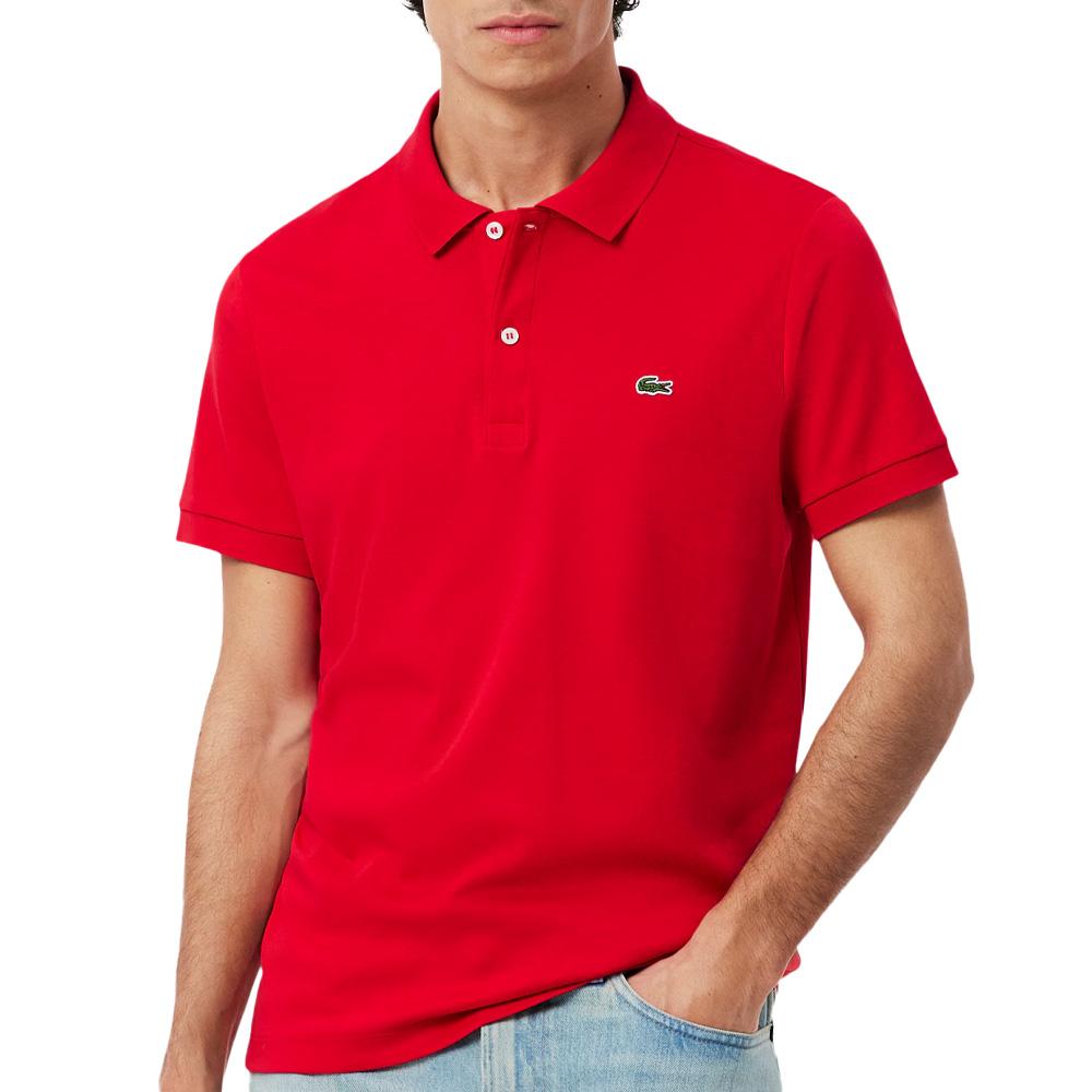 Polo Rouge Homme Lacoste 3D3 pas cher