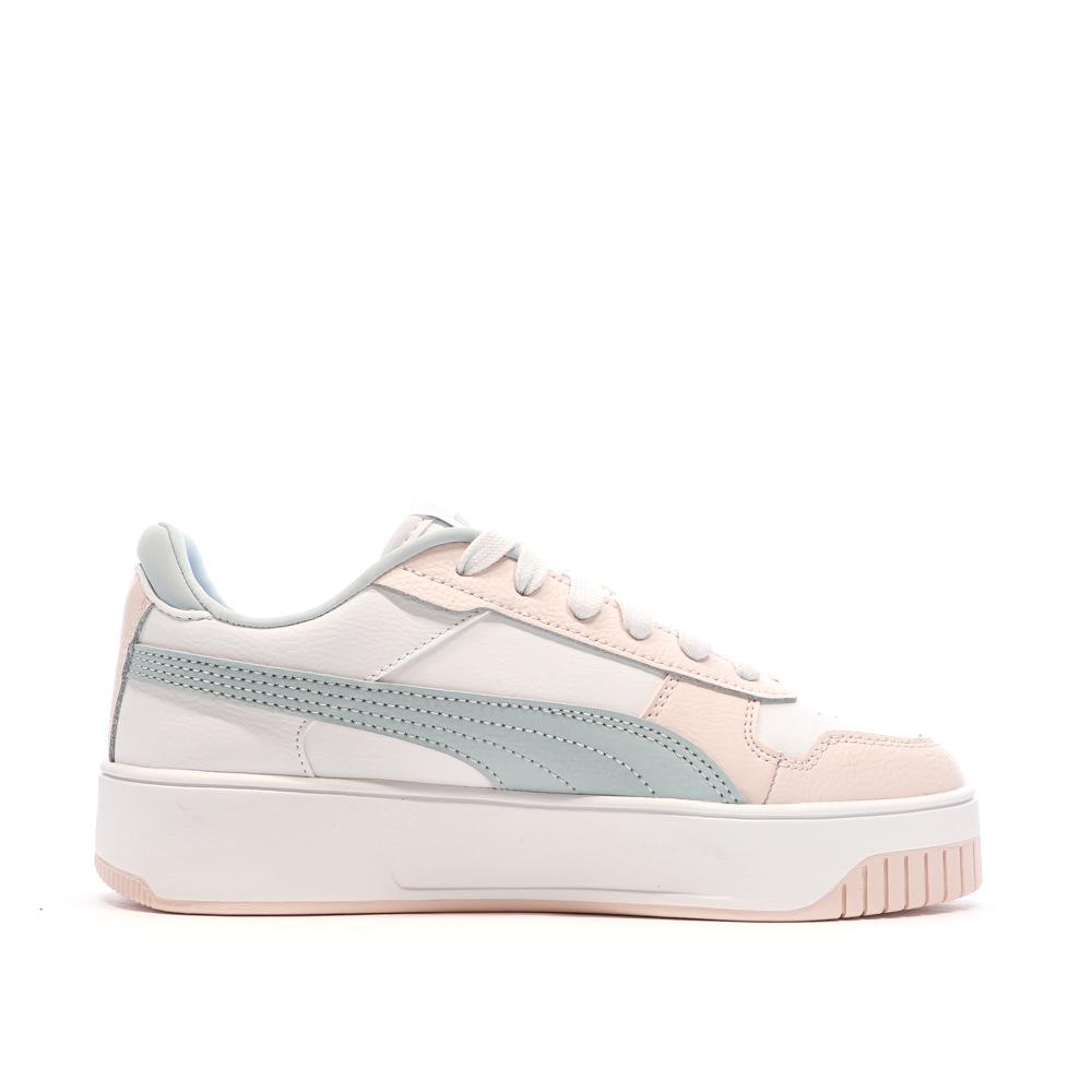 Baskets Blanc/Rose/Vert Femme Puma Carina Street vue 2