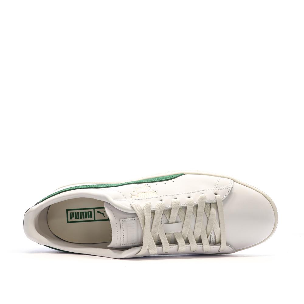 Baskets Blanches/Vertes Homme Puma Clyde Base vue 4