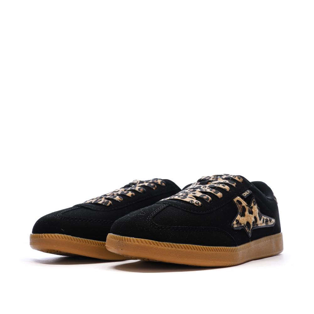 Baskets Noires/Léopard Femme Only Star vue 6